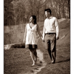 sepia engagement photography